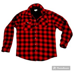 Unisex Plaid Sherpa Button Up Jacket 
Size Med NWOT